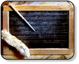 Griffeltavla med �kta hartass som sudd